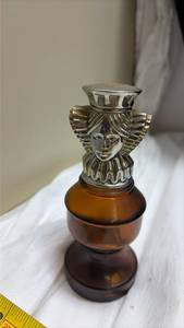 lot 713 image: Avon Tai Winds After Shave Bottle with Decorative Chess King Stopper - Empty