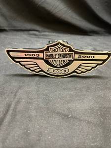 lot 781 image: Harley Davidson 100th Anniversary Hitch Cover 1903-2003