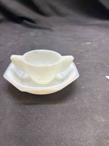 lot 787 image: Opalescent Glass Tea Cup and Saucer Set