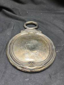 lot 788 image: Mirror with Engraved Monogram Silver plating