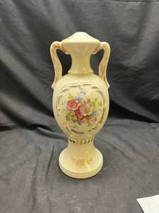 lot 790 image: Decorative Floral Ceramic Urn with Dual Handles or Quite Simply Porcelain Body of a lamp