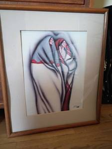 lot 930 image: Framed Wall Decor.  Robert Redbird.  23 x 19
