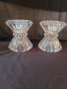 lot 1021 image: Pair of matching candleholders, 5in tall
