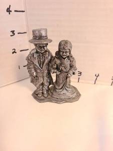 lot 1029 image: Pewter Victorian Couple Figurine, numbered 1851500