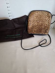 lot 1061 image: Donald J Pliner Leopard Print Leather Crossbody Bag