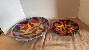 lot 1105 image: Art glass bowls featuring a chili pepper design