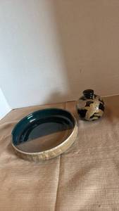 lot 1106 image: Handmade Pottery Set with Bowl and Decorative Vase