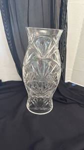 lot 1119 image: Pressed glass hurricane 12 inches tall