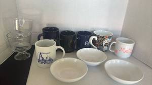 lot 1202 image: Mixed Lot of Coffee Mugs, Bowls and Glassware