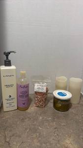 lot 1459 image: Personal Care Product Bundle - Shampoo, Body Wash, Bath Salts, Wax and Candles