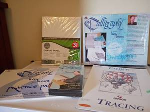 lot 1608 image: Learn to do Calligraphy VHS Tape, Paper and More