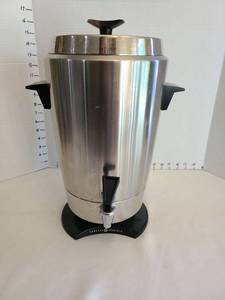lot 1278 image: General Electric Stainless Steel Electric Coffee Percolator with Accessories