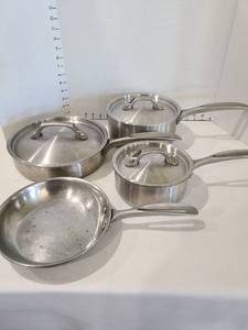lot 1298 image: Dansk Master Series Tri-Ply 1810 stainless cookware, 7 pieces