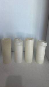 lot 1522 image: Cream Colored Pillar Candles Set