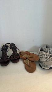 lot 1560 image: Mixed Womens Shoe Lot - Sandals, heels, and Running Shoes