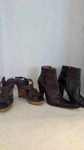 lot 1562 image: Gianni Bini wedges and bcbgmaxazria ankle boots size 8.5