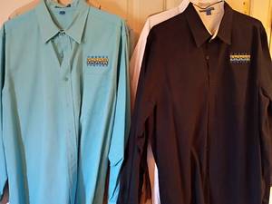 lot 1638 image: Mens Long Sleeve Button Up Shirts.  Large and XL