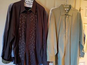 lot 1639 image: Mens Long Sleeve Button Up Shirts.  Size XXL