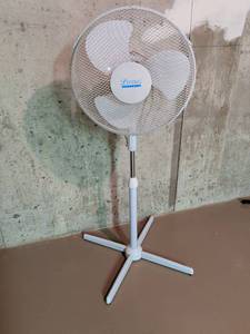 lot 13 image: Living Accents White Pedestal Standing Fan.