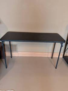 lot 45 image: Black Folding Table with Metal Legs