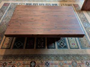 lot 51 image: Solid Wood Rustic Coffee Table with Thick Plank Top