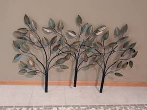 lot 77 image: Metal Tree Branch Wall Art Sculpture with Patina Finish