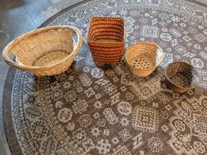 lot 88 image: Woven Wicker Basket Collection Set