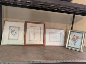 lot 127 image: Framed Botanical and Floral Watercolor Art Collection