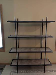 lot 137 image: Industrial Metal and Stone Modular Bookshelf