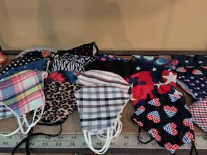 lot 159 image: Assorted Pattern Face Masks with Adjustable Ear Loops