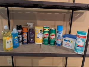 lot 170 image: Household Cleaning Supplies Bundle with Disinfectant Wipes