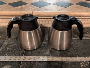 lot 211 image: Mr. Coffee Thermal Carafe Set - 2 Stainless Steel Coffee Carafes