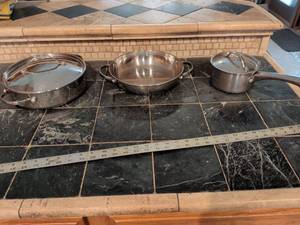 lot 225 image: Farberware millennium Stainless Steel Cookware Set with Glass Lids