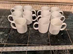 lot 231 image: White Ceramic Coffee Mugs Set of 10