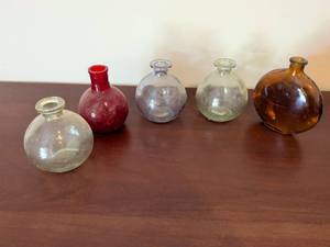 lot 248 image: Collection of 5 Hand Blown Glass Bottles