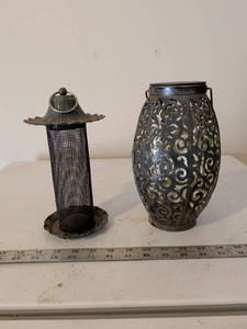 lot 254 image: Metal Decorative Lantern Set with Scrollwork Design
