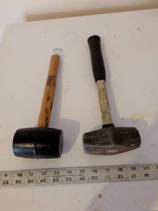 lot 267 image: Coleman Rubber Mallet and Metal Hammer Set