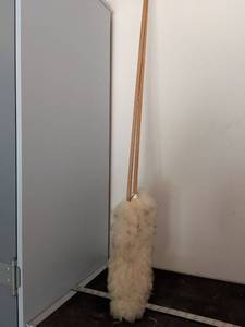 lot 398 image: Lambswool Duster with Wooden Handle