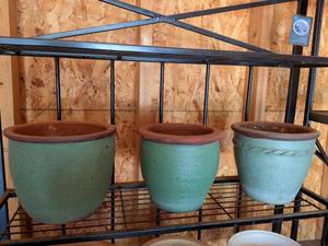 lot 417 image: Ceramic Garden Planters Set of 3