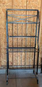 lot 419 image: Black Metal Wire Bakers Rack with Multiple Shelves