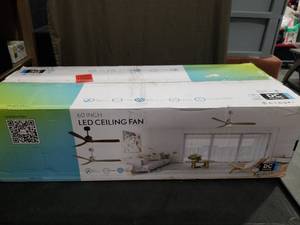 lot 3427 image: 60 Inch LED Ceiling Fan with Remote Control and DC Motor