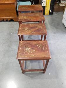 lot 3435 image: MID CENTURY NESTING TABLES