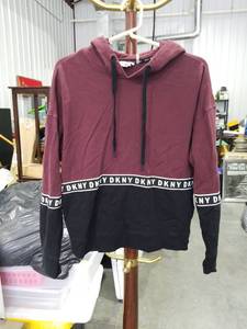 lot 3448 image: DKNY Womens Color Block Pullover Hoodie Size Medium