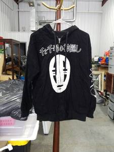 lot 3455 image: Spirited Away No Face Zip-Up Hoodie Size Unknown