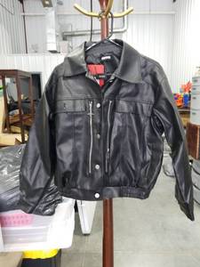 lot 3457 image: Black Bomber Jacket with Silver Hardware Size Unknown