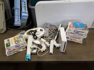 Nintendo Wii Console Bundle with Controllers and Game Collection