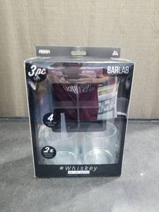 lot 3476 image: BarLab Whiskey on the Rocks 3-Piece Set with Glasses and Ice Mold