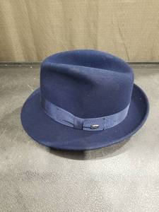 lot 3481 image: Bailey LiteFelt Wool Fedora Hat Navy Blue Size Large