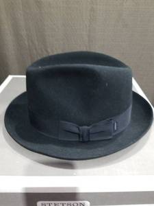 lot 3482 image: Stetson Black Wool Fedora Hat with Ribbon Band