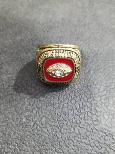 lot 3490 image: Kansas City Chiefs Super Bowl Championship Ring with Red Face and Crystals